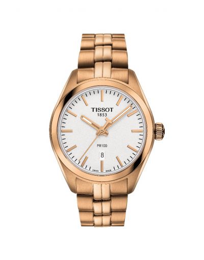 PR 100 Quartz Silver Dial Rose Gold Bracelet Women's Watch