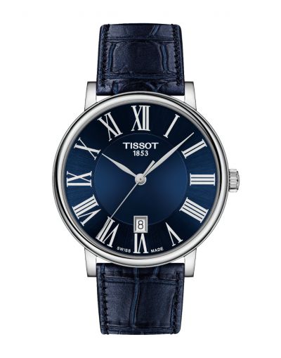 Tissot Carson Premium Quartz Blue Dial with Blue Leather Strap Men's Watch