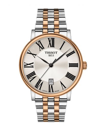 Tissot Carson Premium Silver Dial - Grey & Rose Gold Bracelet Men's Watch