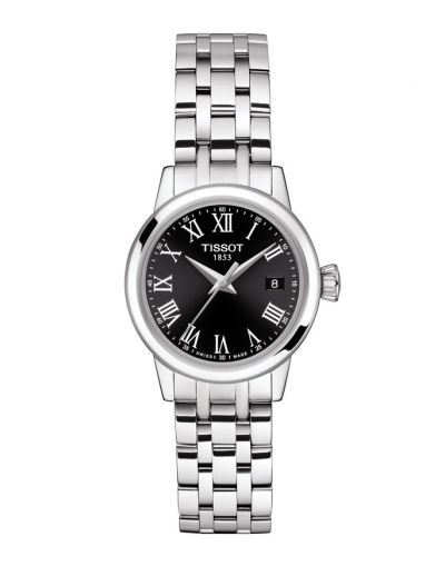 TISSOT CLASSIC DREAM LADY BLACK DIAL WITH GREY BRACELET WOMEN'S WATCH