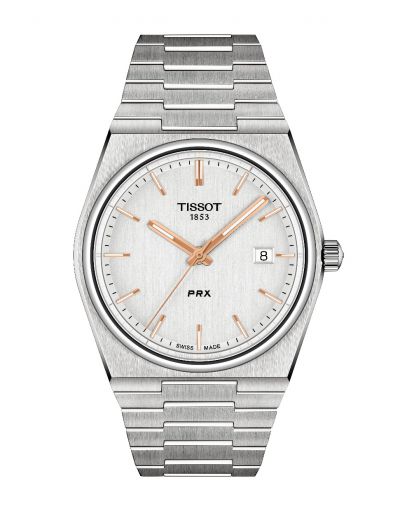 NEW TISSOT PRX QUARTZ SILVER DIAL MEN'S WATCH