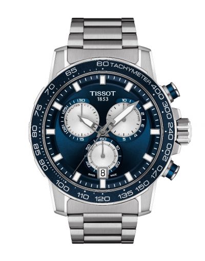 TISSOT SUPERSPORT CHRONO BLUE DIAL WITH GREY BRACELET MEN'S WATCH