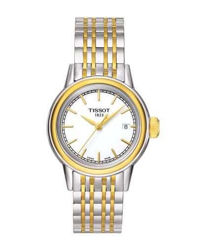 Carson Quartz White Dial Yellow Gold/Grey Bracelet Women's Watch