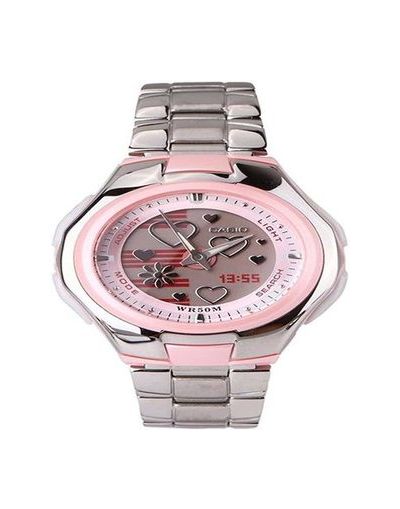 Casio Poptone Pink Dial with Silver Bracelet Women's Watch