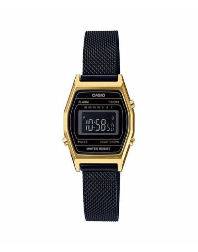 Casio Vintage Youth Black Dial with Black Mesh Bracelet Women's Watch