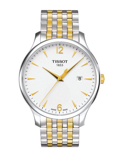 Tradition Quartz Silver Dial - Yellow Gold & Grey Stainless Steel Bracelet Men's Watch