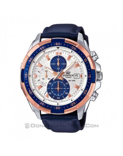 Casio Edifice EFR-539L-7CVUDF White & Blue Dial with Blue Leather Strap Men's Watch