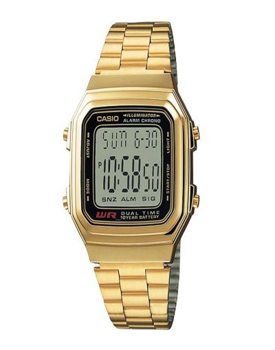 Casio Vintage Youth Black Dial with Golden Colour Bracelet Men's Watch
