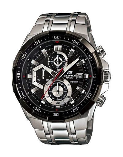 Casio Edifice EFR-539D-1AVUDF Black & Silver Dial with Grey Bracelet Men's Watch