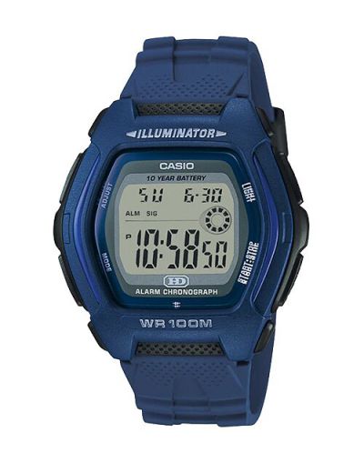 Casio Digital Youth HDD Grey Dial with Blue Rubber Strap Men's Watch