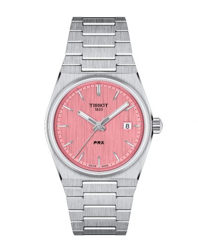 NEW TISSOT PRX 35MM PINK DIAL WITH GREY BRACELET WOMEN'S WATCH
