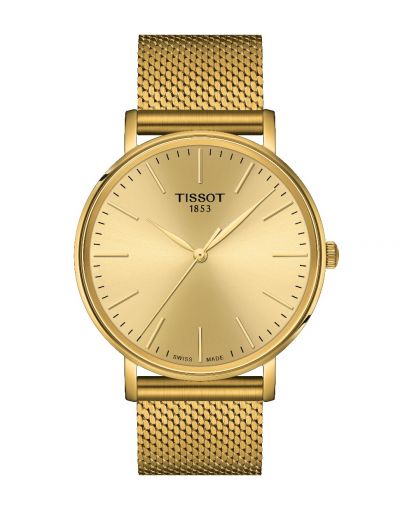 TISSOT EVERYTIME 40MM GOLDEN DIAL WITH GOLDEN BRACELET MEN'S WATCH