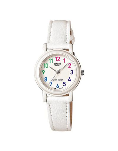 Casio Analogue Youth White Dial with White Leather Strap Women's Watch