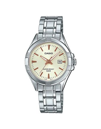 CASIO ENTICER CREAM COLOUR DIAL WOMEN'S WATCH