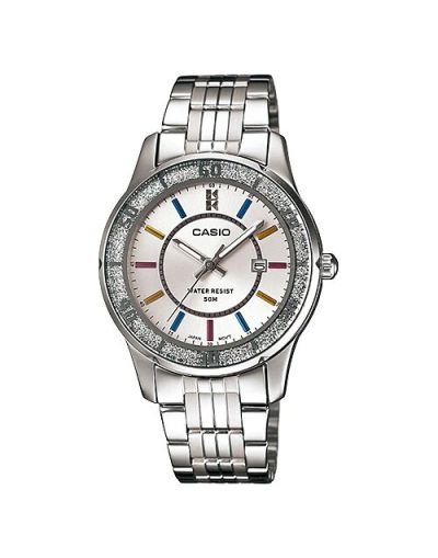 Casio Enticer Silver Dial with Silver Bracelet Women's Watch
