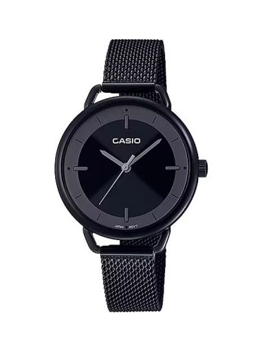 CASIO BLACK DIAL WITH BLACK MESH BRACELET WOMEN'S WATCH