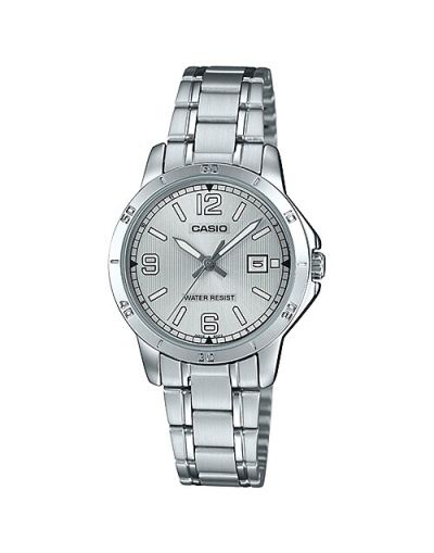 CASIO SILVER DIAL WITH DATE WOMEN'S WATCH