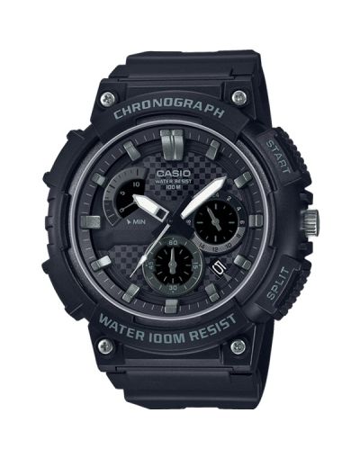 CASIO BLACK CHRONOGRAPH DIAL WITH RUBBER STRAP MEN'S WATCH