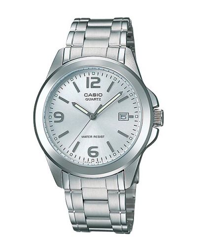Casio Enticer White Dial with Date and Silver Bracelet Men's Watch