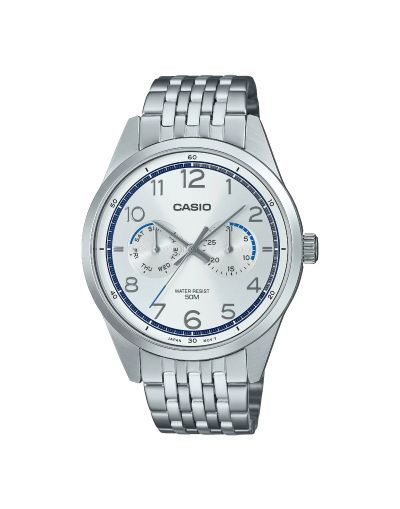 CASIO SILVER DIAL WITH DAY & DATE MEN'S WATCH