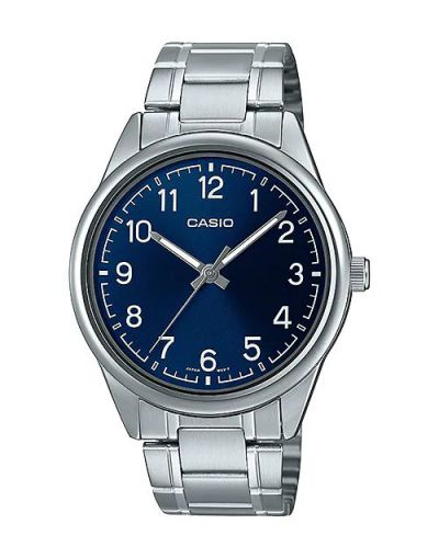 CASIO BLUE DIAL WITH SILVER BRACELET MEN'S WATCH