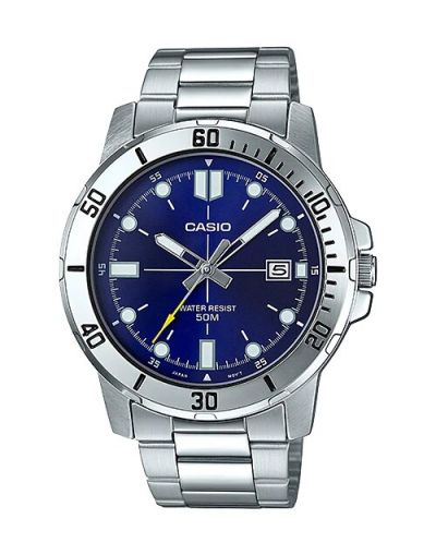 CASIO BLUE DIAL WITH DATE & BRACELET MEN'S WATCH