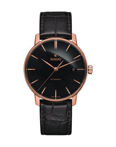 Coupole Classic Automatic Black Dial Black Leather Strap Men's Watch