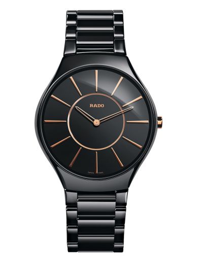True Thinline Quartz Black Dial High-Tech Ceramic Men's Watch