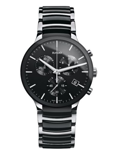 Centrix Chronograph Quartz Black Dial High-Tech Ceramic Bracelet Men's Watch