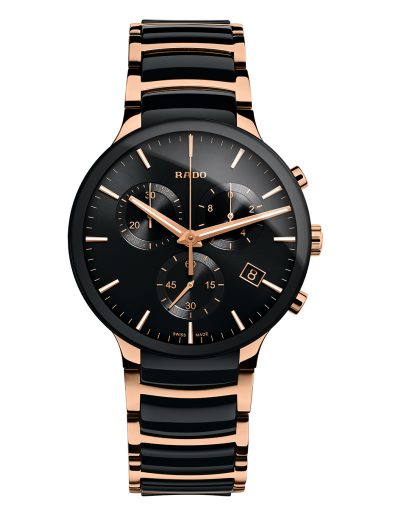 Centrix Chronograph Quartz Black Dial High-Tech Ceramic / PVD Bracelet Men's Watch
