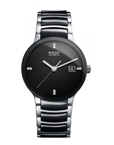 Centrix Automatic Diamonds Black Dial High-Tech Ceramic Bracelet Men's Watch