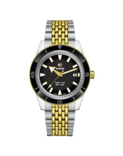 NEW RADO CAPTAIN COOK AUTOMATIC BLACK DIAL MEN'S WATCH