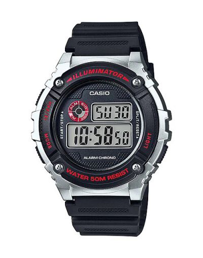 Casio Youth Digital Grey Dial with Black Rubber Strap Men's Watch